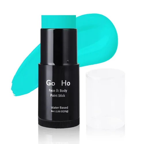 Miniatura 26 de Go Ho Amazon - Barra de pintura facial verde a base de agua, lavable, no tóxica, cobertura completa, pintura corporal en crema para disfraces