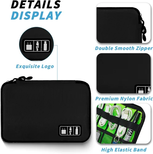 Miniatura 2 de Organizador de Electrónica, Funda Organizadora de Cables de Viaje, Bolsas Organizadoras de Cables Portátiles, Estuche de Almacenamiento