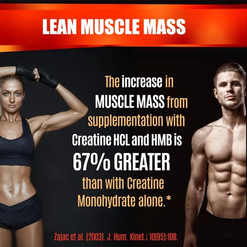 Miniatura 6 de Cápsulas de creatina HCl con HMB - Suplemento de entrenamiento para hombres y mujeres, constructor muscular, resistencia, fuerza, superior al