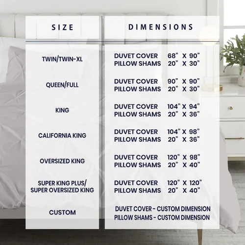 Miniatura 12 de Kotton Culture 1 Pc Twin/Twin XL Size Pinch Pleated - Pintuck Duvet Cover Only - 100% Egyptian Cotton Sateen -1000 TC Luxury Comforter Cover-Zipper