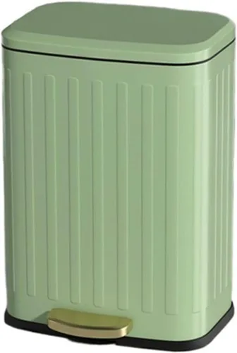 HIHELO Cubo de basura de 6L/12L para el hogar, cocina, sala de estar, papelera de gran capacidad, con pedal de doble capa, cubo de basura de acero