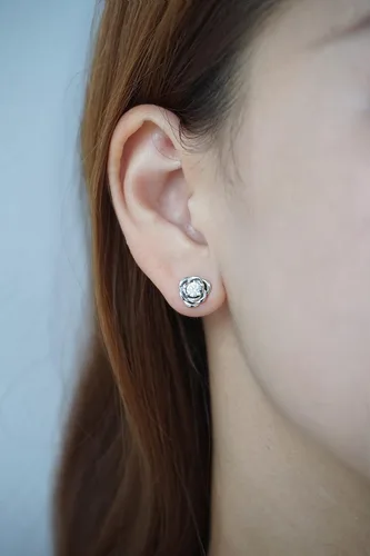 Miniatura 3 de Pendientes de tuerca de plata de ley chapados en oro, hipoalergénicos y sin níquel, regalo de joyería para mujeres y niñas