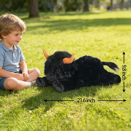Miniatura 2 de WDXDSOB Animales de Peluche de Vaca Highland con Peso 4.2 Libras Peluche de Vaca Highland con Peso para Niños y Adultos Almohada de Juguete