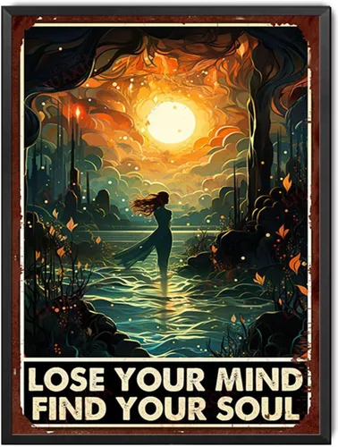 Miniatura 14 de Cartel de hojalata con texto en inglés «Lose Your Mind Find Your Soul Mushrooms Hunters», póster artístico de 8.00 x 12.00 pulgadas