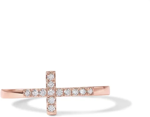 Miniatura 3 de PAVOI Anillo de cruz chapado en oro de 14 quilates Anillo de compromiso de eternidad para ella Anillo de boda infinito