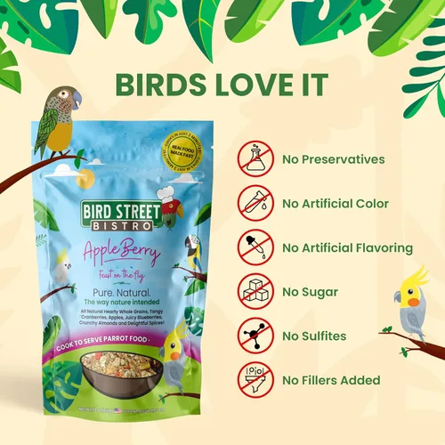 Miniatura 2 de Bird Street Bistro Comida para loros - Comida para periquitos y cacatúas, cocina en 3-15 minutos con granos naturales, legumbres, frutas, verduras