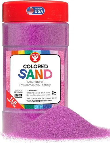 Miniatura 68 de Hygloss Arena de colores para manualidades – Botella de 1 libra, magenta – Juegos de arte de arena fina y colorida vibrante para niños – Actividades