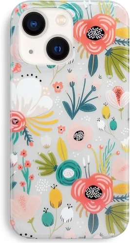 Miniatura 13 de J.west Funda compatible con iPhone 14, suave, a prueba de golpes, bonita funda protectora floral para mujer, diseño de patrón de flores de jardín