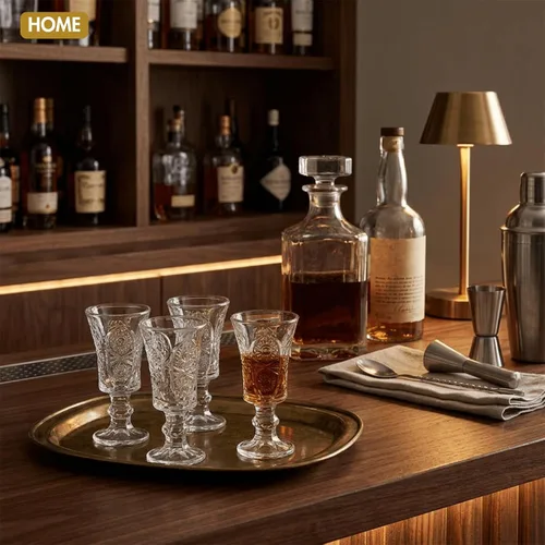 Miniatura 7 de Youeon Juego de 12 vasos de chupito de 1.5 onzas, vasos de chupito de vidrio grabado con base pesada, vasos pequeños para tequila, whisky, vodka