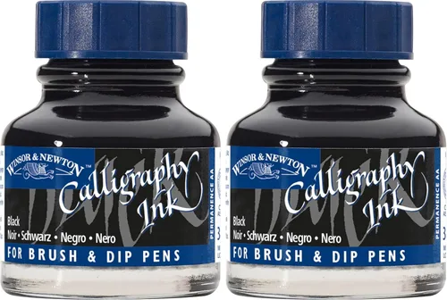 Miniatura 4 de Winsor & Newton Botella de tinta para caligrafía Negro
