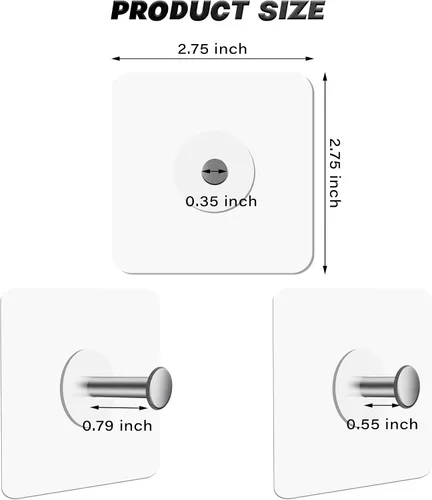 Miniatura 2 de YOLOPLUS+ 10 ganchos adhesivos de pared, ganchos adhesivos para colgar en la pared, ganchos adhesivos resistentes para fotos, sombreros, llaves