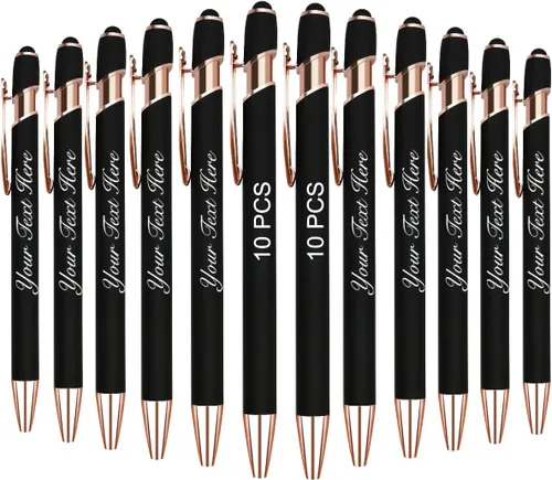 10 bolígrafos personalizados con nombre y texto para mujeres y hombres, bolígrafos personalizados con grabado gratis, regalos para negocios,