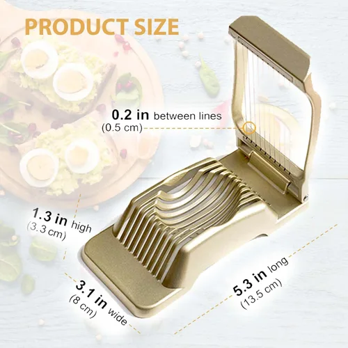 Miniatura 2 de Zoe's Kitchen Good Grip - Cortador de huevos duros para huevos duros, cortador de huevos de aluminio grande profesional de alta resistencia
