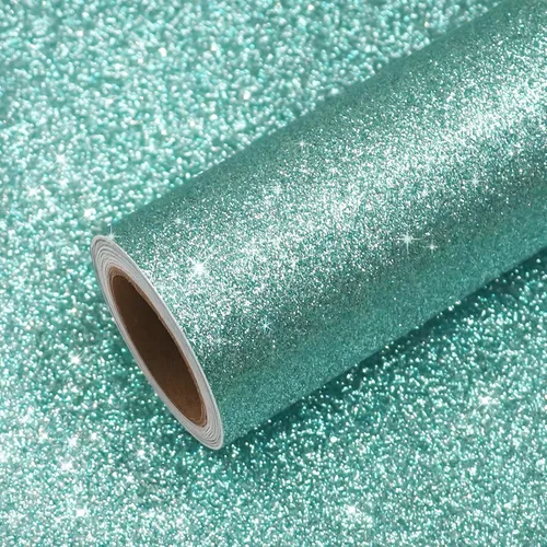 Miniatura 14 de VEELIKE Papel tapiz con purpurina púrpura brillante, para pegar y despegar, papel de contacto con purpurina extraíble de 15.7 x 354 pulgadas