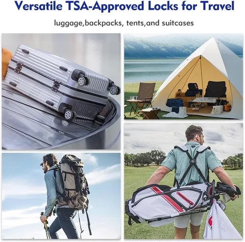 Miniatura 2 de Candados para equipaje, para viajes, compatibles con TSA, con indicador de inspección y diales de lectura fácil. Paquete de 1, 2 o 4 unidades.
