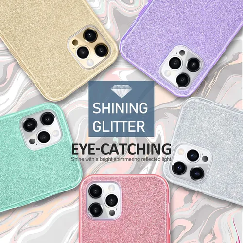Miniatura 8 de MATEPROX - Funda compatible con iPhone 12 Pro y iPhone 12, carcasas con brillantinay para niñas y mujeres.
