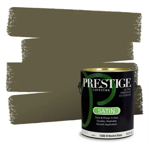 Miniatura 71 de Prestige Paints - Pintura exterior e imprimación en uno, 1 galón, plano, compatibilidad comparable con el color menta «Whipped Mint» de Behr