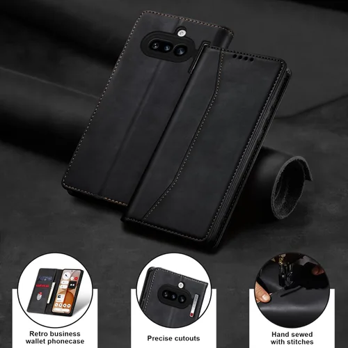 Miniatura 7 de Jasonyu Funda tipo cartera con tapa para Nothing Phone 4a 5G, funda magnética de cuero con tarjetero, función atril, funda protectora duradera