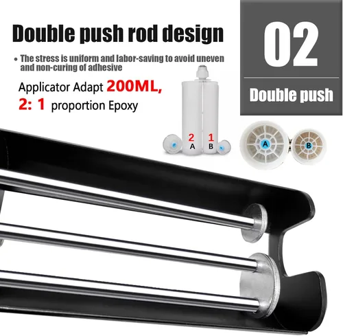 Miniatura 3 de Pistola de epoxi doble para 6.8 fl oz/6.76 onzas líquidas, pistola de calafateo de doble cartucho, manual manual de mano con adhesivo adhesivo
