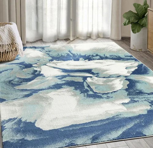Miniatura 8 de Abani Rugs - Alfombra moderna de 2 x 3 pies, diseño floral en blanco y negro, alfombra 3D geométrica contemporánea, colección Arto