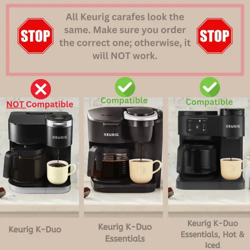 Miniatura 4 de Reemplazo de jarra de café de 12 tazas para cafeteras Keurig K-Duo Essentials y K-Duo Essentials Hot & Cold Brewer Models (K-Duo ESSENTIALS)