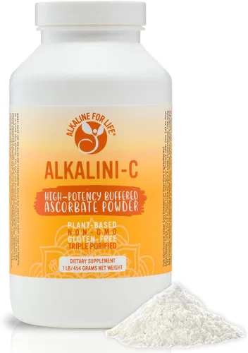Miniatura 9 de Polvo de vitamina C alcalini-C, potente polvo de vitamina C de L-ascorbato natural, sin maíz sin OMG, vitamina C tamponada para una mayor absorción