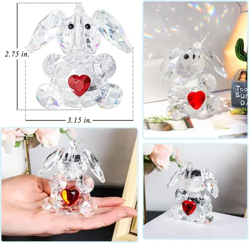 Miniatura 5 de YWHL Bonitos regalos de elefante de cristal para mujer, ideas de regalo de elefante blanco hecho a mano, decoración de animales borrachos pequeños