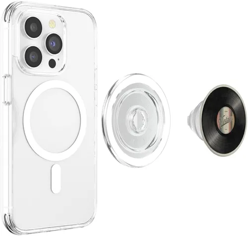 Miniatura 3 de Reproductor de discos de vinilo coleccionista de vinilo retro amante de la música PopSockets PopGrip para MagSafe