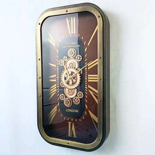 Miniatura 5 de THE GEARS CLOCK 37X20'' Reloj de pared con engranaje móvil rectangular Noruega Line TROMSO (37 x 20 pulgadas (37.4 x 20.1 in)