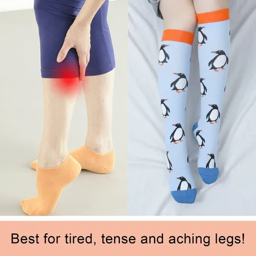 Miniatura 4 de Junely Calcetines de compresión para mujer, 20-30 mmhg, calcetines altos hasta la rodilla para apoyo a la circulación, enfermera, embarazo