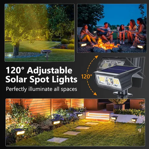 Miniatura 4 de Toodour Foco solar para exteriores, paquete de 2 luces solares para exteriores con 2 modos, luces de inundación impermeables alimentadas por energía