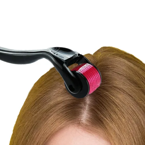 Miniatura 2 de Derma Roller 540 agujas de titanio Rodillo Derma para barba para hombres y mujeres 0.5-rosa