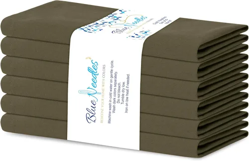 Miniatura 26 de Blue Needles - Juego de 12 servilletas de tela sólidas azul marino 100% algodón, servilletas de cena de 45 x 45 centímetros - Suave, reutilizable