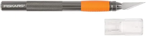 Miniatura 2 de Fiskars Exacto, cuchillo de precisión para manualidades, hoja multiusos con cubierta protectora, acero y 196010-1006 hojas número 11 estándar, 5