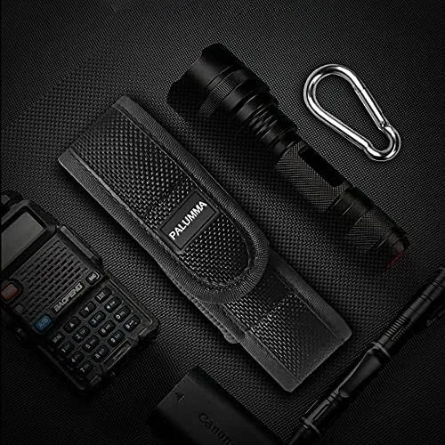 Miniatura 6 de PALUMMA Funda de nailon para linterna con mosquetón, soporte de cinturón de linterna de ajuste flexible para la mayoría de marcas de tamaño de hasta