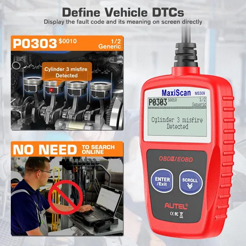 Miniatura 5 de Autel MaxiScan MS309 Can OBD-II Escáner de código de diagnóstico