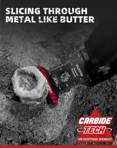 Miniatura 5 de EZARC Hojas de sierra oscilantes de carburo, cuchillas multiherramienta de propósito general de liberación rápida para metal, clavos, madera, yeso