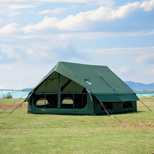 Miniatura 8 de Inflatable Camping Tent with Hand Pump Waterproof Outdoor Blow up Tent 2-8 Person Oxford 4 Season Glamping Air Tent Cabin House with Mesh Windows &