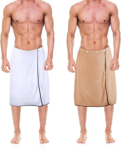 Miniatura 9 de kilofly 2 toallas de baño ajustables para hombre con cierre a presión, 26 x 54 pulgadas