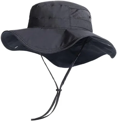 Miniatura 8 de Sombrero para el sol al aire libre plegable UPF50+ Sombrero de pescador de ala ancha para hombres y mujeres Sombrero Boonie impermeable para pesca