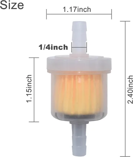 Miniatura 2 de Filtros de combustible en línea universales de 1/4 pulgada con imán para Kohler, Kawasaki, John Deere, Briggs, Stratton, generador de gasolina