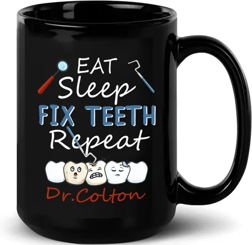 Miniatura 9 de Taza de café con texto en inglés "A Truly Great Dentist Is Hard To Find Difficult", taza de café negra de 11 onzas y 15 onzas, regalo personalizado