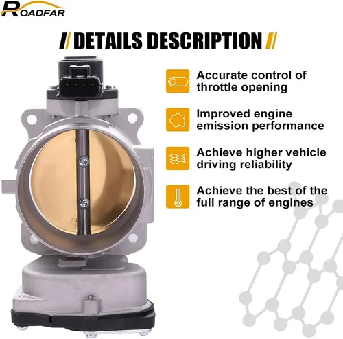 Miniatura 3 de ROADFAR Cuerpo de aceleración eléctrica de 75 mm S20001 6L3Z9E926A para 05-14 para Ford Expedition, 04-10 para Ford F-150, 05-09 para Ford F-350
