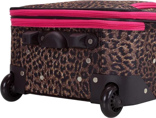 Miniatura 4 de Rockland Jungle Softside Juego de maletas verticales, Pink Leopard), F125-PINKLEOPARD