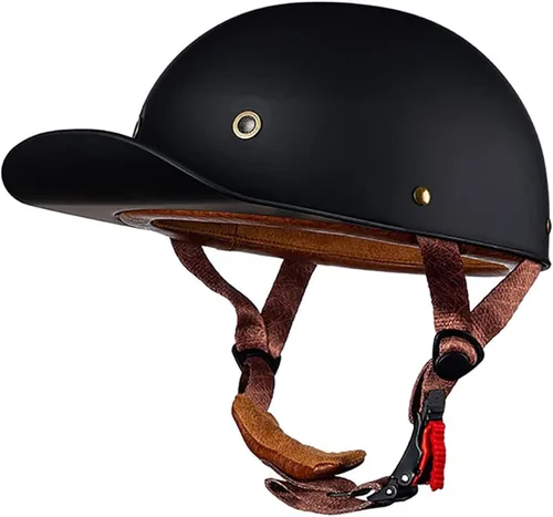 Miniatura 7 de Casco de motocicleta de estilo alemán abierto para hombres y mujeres, casco retro de béisbol, certificado por DOT, con protección solar, casco