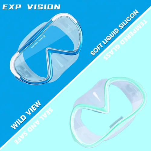 Miniatura 2 de Máscara de buceo para niños, máscara de buceo para niños, gafas de natación antivaho con cubierta para la nariz para esnórquel, buceo, natación