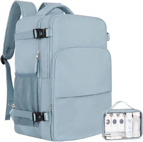 Miniatura 23 de Mochila de Viaje Sinaliy, Azul claro, Grande, Viajes