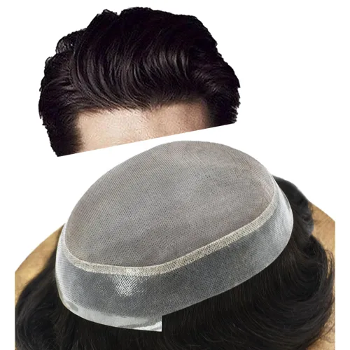 Miniatura 41 de Toupee For Men Hair Piece Fine Mono Hair System For Men Human Hair Mens Toupee Hair Piece For Men Hair Replacement Protesis Capilar 8x10 Medium
