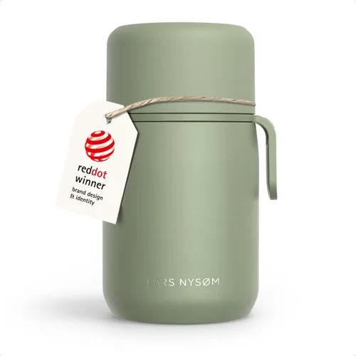 Miniatura 18 de LARS NYSØM Tarro de alimentos con aislamiento al vacío de acero inoxidable - Olla de almuerzo y frasco de almuerzo a prueba de fugas para alimentos