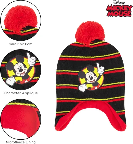 Miniatura 3 de Disney boys Winter Hat and Mitten Set, Mickey Mouse Toddler Beanie for Ages 2-4